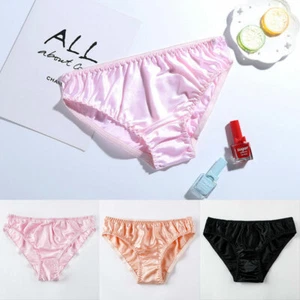 Sexy Womens Silky Satin Panties Briefs Ladies Casual Knickers Lingerie Underwear - Picture 1 of 12