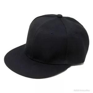 Gorra plana negra ajustada, talla mediana 6 paneles accesorios para hombre - Imagen 1 de 3