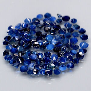 Round Diamond Cut 1.6 to 2mm.Heated Only Blue Sapphire Madagascar 110Pcs/3.52Ct.