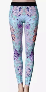 Nike Leggings Mujer Entrenamiento Parte Inferior Floral/Rayas Patrón Dri-Fit Gimnasio-Talla S - Imagen 1 de 11