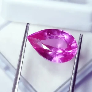 Certified 7.52 Ct Loose Gemstone Natural Pink Sapphire Pear Shape Sapphire Gems - Picture 1 of 8