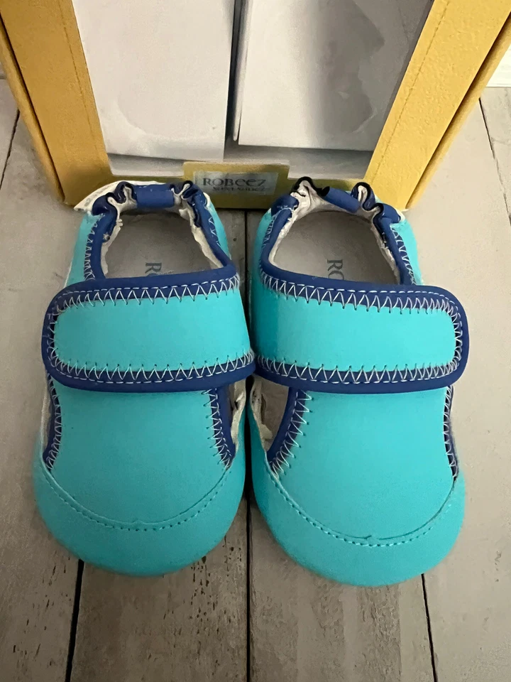 Robeez Mini Shoez, Zapatos de Bebé Azul Talla 3 (6-9 Meses) Foto 1 de 4