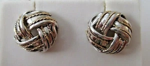 Andrea Candela 14K Gold Braids Sterling Silver CJI Earrings Designer 576B - Picture 1 of 12