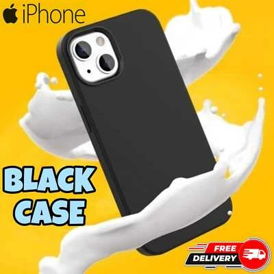 Black Shockproof Silicone Case For iPhone 6/7/8/X/11/12/13/14 15 PRO Phone Cover - Image 1 of 4