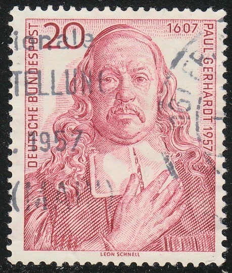 Germany 1957 VFU Mi 253 Sc 763 Paul Gerhardt, hymn writer, Lutheran minister - Image 1 of 1