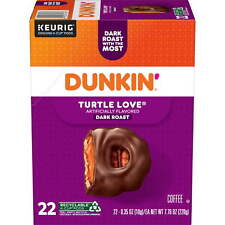 Dunkin Turtle Love Artificially Flavored Coffee, Dark Roast, Keurig K-Cup Pods