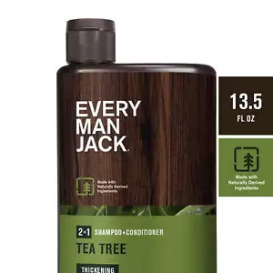 Every Man Jack Men's 2 in 1 Shampoo and Conditioner for All Hair Type 13.5 fl oz - Picture 1 of 5