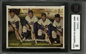 1957 TOPPS~#400~DODGERS' SLUGGERS~CAMPANELLA SNIDER HODGES~~PRICED TO SELL (PTS)