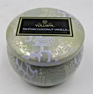 Voluspa for Sephora Tahitian Coconut Vanilla 4oz. Coconut Wax Tin Candle ~New~ - Picture 1 of 3