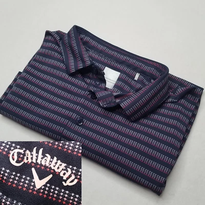 Callaway XL Blue Stripe Polo Short Sleeve Men's Shirt Golf - Image 1 of 4