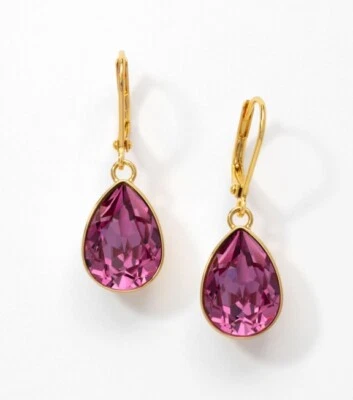 💎Pendientes de cristal con piedras de toque enchapados en oro rosa nuevo estado Foto 1 de 4
