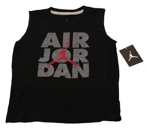 Nike Air Jordan Youth Boy's Size 6 Black Sleeveless Shirt Jumpman 5-6 Yrs - Picture 1 of 2