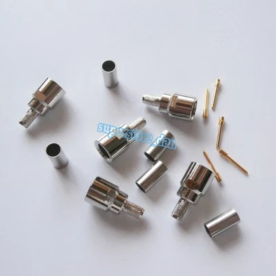10Pcs FME male Plug crimp RG58 RG142 LMR195 RG400 cable Straight RF connector - Image 1 of 4