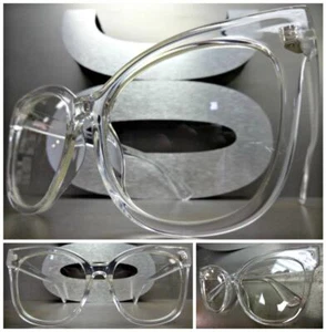 EXAGGERATED VINTAGE RETRO CAT EYE Style Clear Lens EYE GLASSES Transparent Frame - Picture 1 of 10