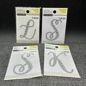 Monogram Rhinestone Bling Stickers Silver Scrapbook Letters Initials Your Choice - Picture 1 of 15
