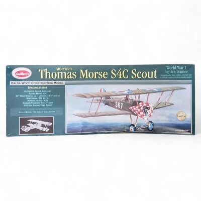 Guillow's Thomas Morse S4C Scout Military Aircraft Wood Model Kit 201 Sealed - Image 1 of 4
