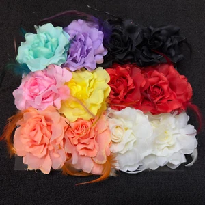 6 Pcs Women Flower Clip 5" Brooches Pin Hair Clip Thin Hair Artificial Alligator - Picture 1 of 7
