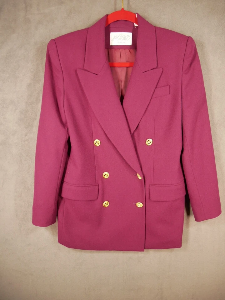 Traje Falda Lord & Taylor Dos Piezas Para Mujer Talla 6P Pequeña Ciruela Púrpura Lana De Colección Foto 1 de 4