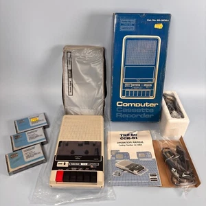 VINTAGE RADIO SHACK TRS80 CCR81 TANDY COMPUTER CASSETTE RECORDER + 3 TAPES - Picture 1 of 14