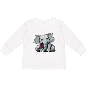 Inktastic KiniArt Elephant Toddler Long Sleeve T-Shirt - KiniArt Cute With Light - Picture 1 of 7