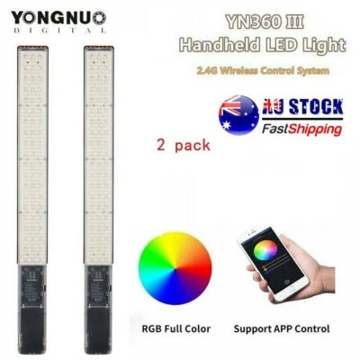 2x YONGNUO YN360III YN360 III Pro RGB LED Video Light Stick Remote Control 5500K - Image 1 of 4