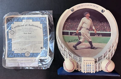 1998 VTG Yankee Stadium: 75th Anniv. Plate Ltd w/COA " Babe Ruth" w/3-D Frame! - Image 1 of 4