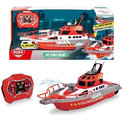 Dickie RC Fire Boat, RTR Feuerwehrboot Wasserspritzfunktion Fernbedienung  rot - Bild 1 von 4