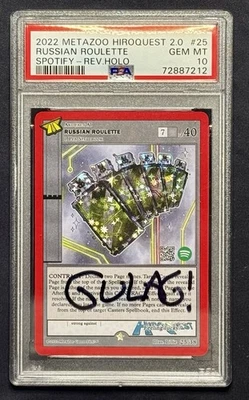 MetaZoo Hiroquest 2.0 Russian Roulette Rev. Spotify PSA 10 Steve Aoki Inscribed - Image 1 of 4