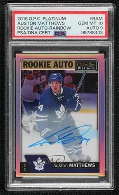2016-17 O-Pee-Chee Platinum Rookie Rainbow Auston Matthews PSA 10 GEM MT Auto - Image 1 of 3