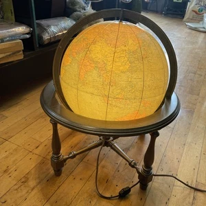 Vintage Replogle 12 Inch Diameter World Premier Series Light Up Globe On Stand - Picture 1 of 17