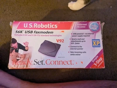 U.S. Robotics 56K Fax Modem USB V.92 V.90 56K ITU USR5633A - Image 1 of 4