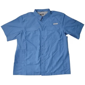 Habit Men's UPF 40+ UV Protection Short Sleeve Fishing Shirt (Parisian Blue, XL) - Picture 1 of 2