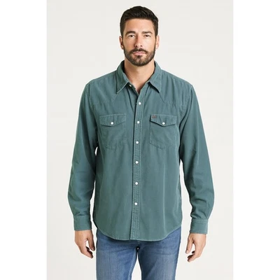 Pana occidental de algodón True Grit abotonada verde perla talla XXL para hombre Foto 1 de 4