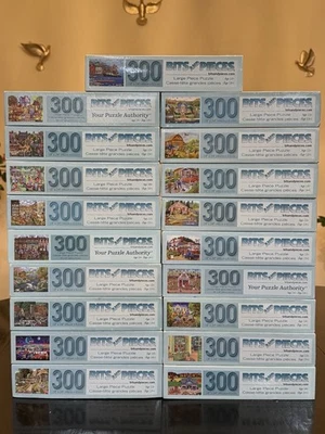 Lot Of 19 BITS AND PIECES PUZZLES / 300 LARGE PIECE PUZZLES 18”x24” - Image 1 of 4