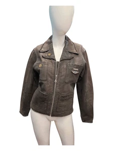 Chaqueta de moto Harley-Davidson de cuero negra carbón para mujer talla pequeña - Imagen 1 de 15