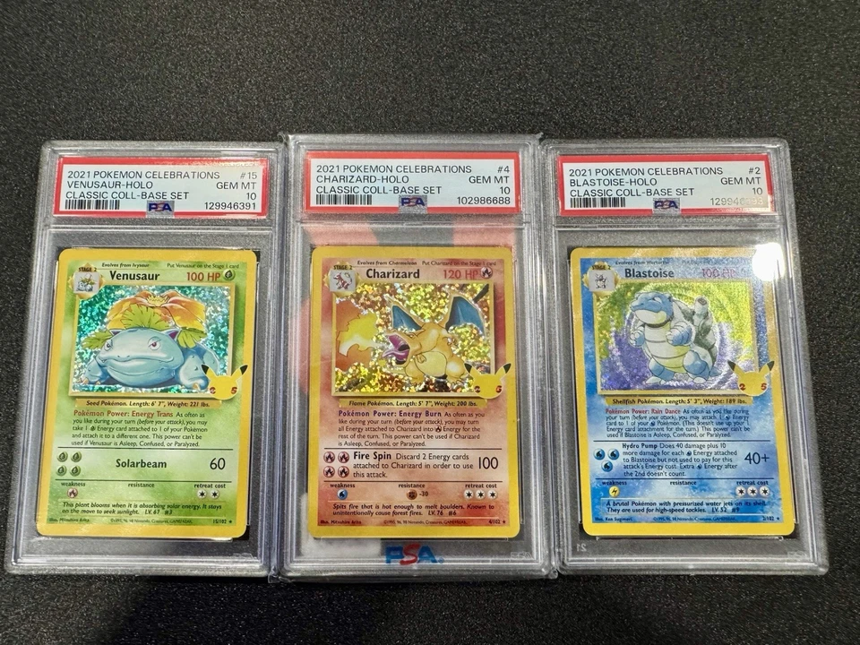 Pokemon Charizard Blastoise Venusaur Celebrations Collection Base Set PSA 10 - Image 1 of 1