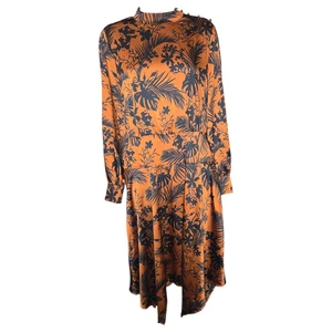 Future Collective Wom Small Dress Kahlana Barfield Brown High Neck Tropical - Bild 1 von 13