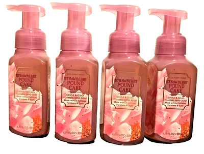 Strawberry Pound Cake CLEAN & GENTLE FAOMING HAND SOAP LOT X 4 BATH BODY WORKS - Image 1 of 3