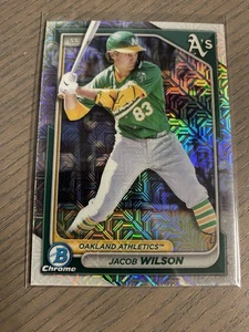 2024 Bowman Chrome #BCP-205 Jacob Wilson Prospects Mojo Mega Refractor A's - Picture 1 of 1