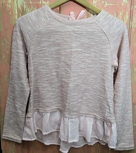 P.S. From Aeropostale Light Pink Girls L Sz 14 Long Sleeve Sweater Tie Back  - Picture 1 of 10