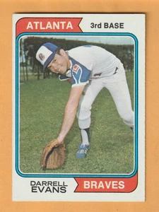 Darrell Evans Atlanta Braves 1974 Topps #140 Pasadena California - Imagen 1 de 2