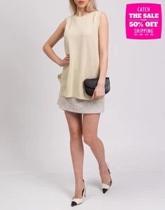 RRP€450 FABIANA FILIPPI Cashmere Vest IT42 US-S Holey Knit Front Made in Italy - Picture 1 of 8
