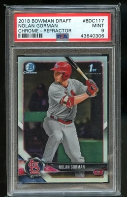 2018 Bowman Draft Chrome Refractor - BDC-117 Nolan Gorman 1st Chrome  PSA 9  - Image 1 of 2