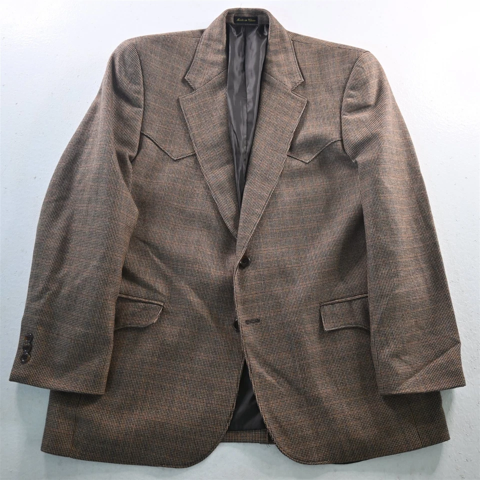 Chaqueta Blazer Abrigo Deportivo Circle S 44R Marrón Cabeza de Uñas Tweed Yugo Occidental para Hombres Foto 1 de 4