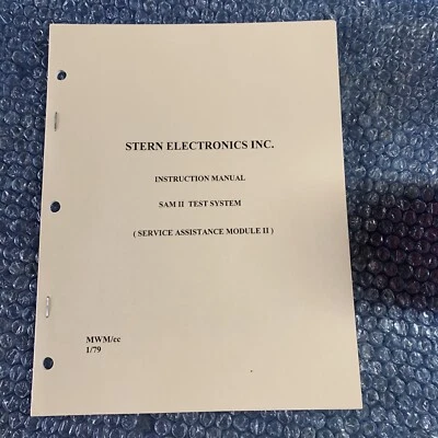 Original Stern Pinball Sam 2 Test System  arcade  game manual - Image 1 of 3