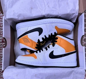 Nike Air Jordan 1 láser medio naranja blanco negro dorado - Imagen 1 de 2