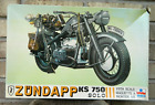 Vintage ESCI 1:9 Zundapp KS-750 Solo German Military Motorcycle, Kit No. 7006