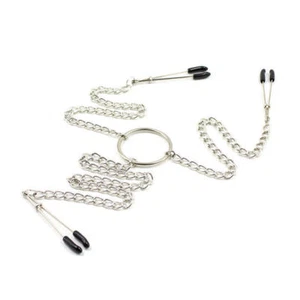 Sex-3 IN 1 Nipple-Clamps-Breast-Labia-Clips + Metal-Chain-Fetish-Toys-For-Women - Picture 1 of 4