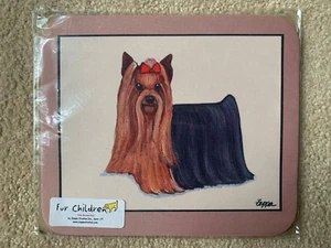 ONLY 1 LEFT - New Yorkshire Terrier MOUSE PAD Non-Slip on Plain Beige Background - Picture 1 of 1