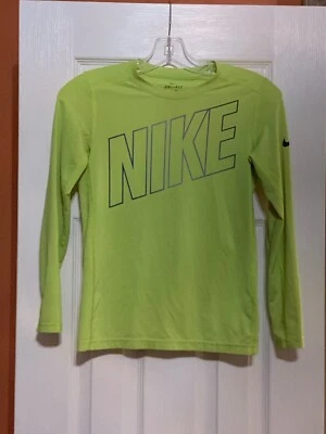Girls Size M Nike Dri-FIt Lime Green Long Sleeve Blouse Nike on Front - Image 1 of 4